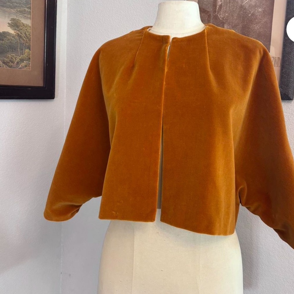Velvet Rusty Orange Bolero Women's Jacket